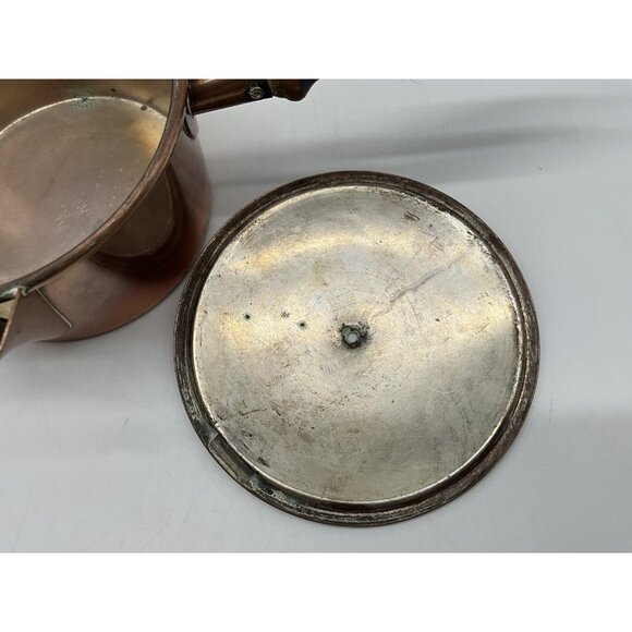 Antique Swedish Copper Ware Cooking Pot with Lid 8 inches Long x 2 Inches High - Picture 6 of 12